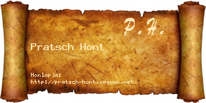 Pratsch Hont névjegykártya